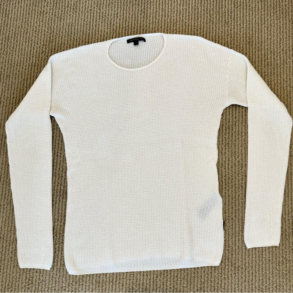 John Varvatos USA crew neck cotton sweater. XL. Cream-white.